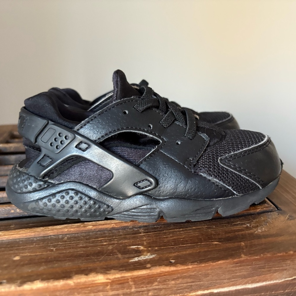 Nike Huarache Solid Black Toddler Shoes Sneakers